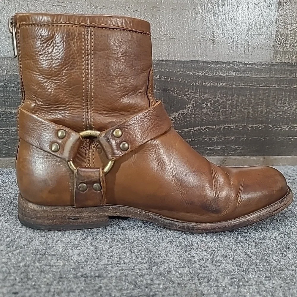 FRYE Phillip Harness Short Boots Women's‎ Size 7 B - Brown